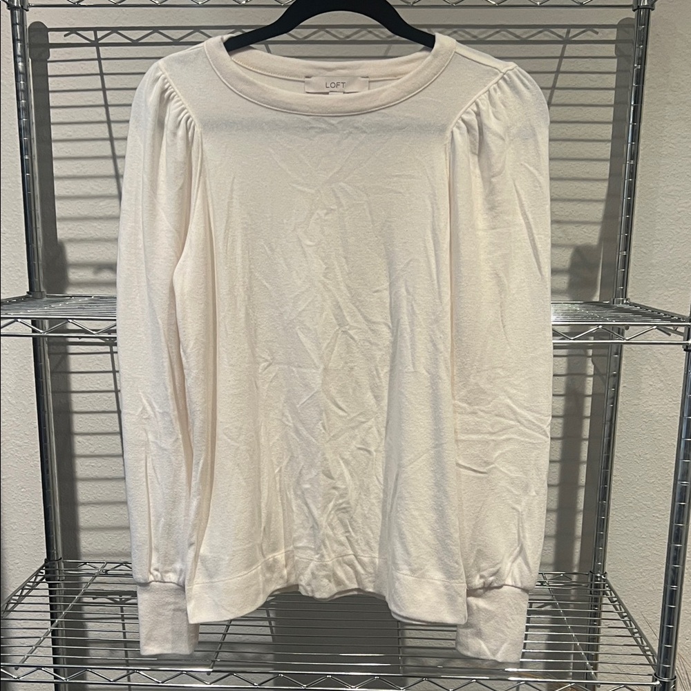 🦃LOFT Women's Ivory Long Sleeve Top